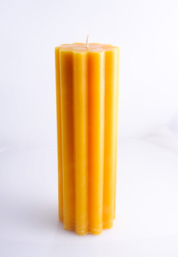 Velon Flor Grande Rayado amarillo mandarina