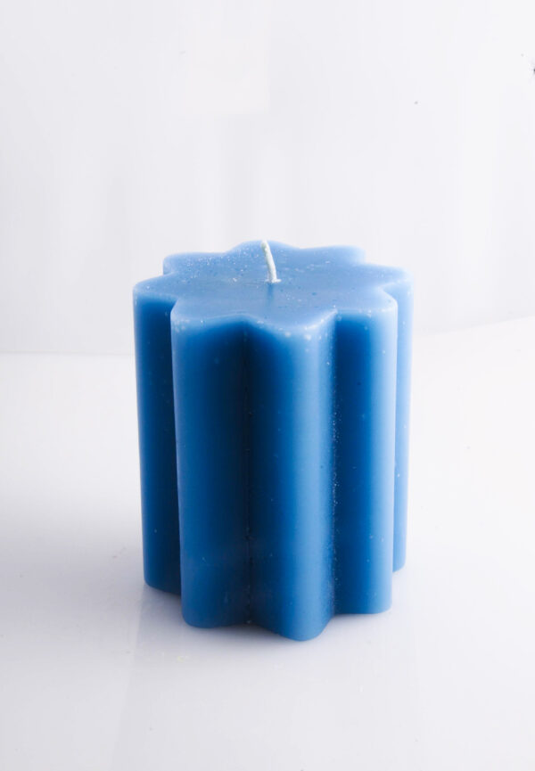 Velon Flor Pequeña Rayada Azul