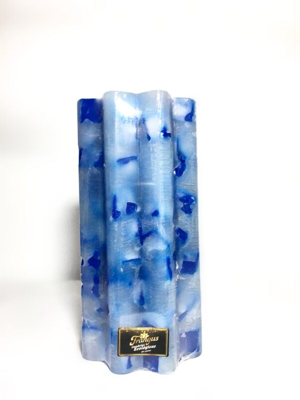 Velon Flor Mediano Rayado azul con cuadros