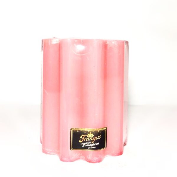 Velon Flor Pequeña Rayada rosado