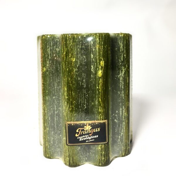 Velon Flor Pequeña Rayada verde musgo