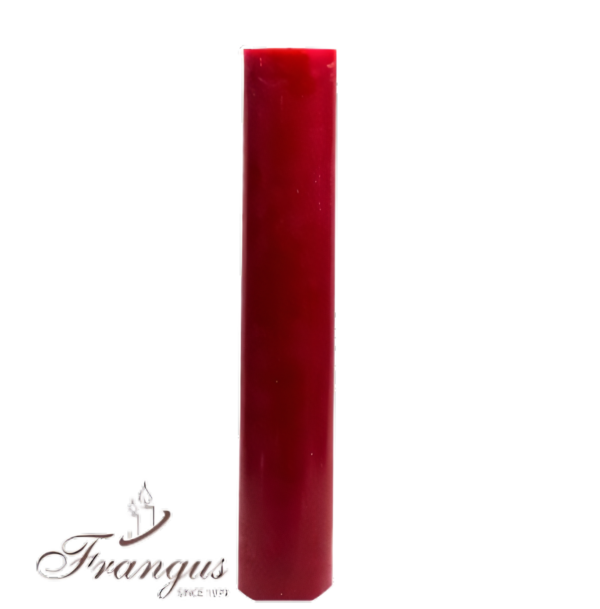 Vela cilindro #2, 1 unidad, 8x42 cm roja