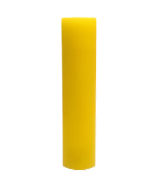 Vela cilindro #1, 1 unidad, 8x32 cm amarillo