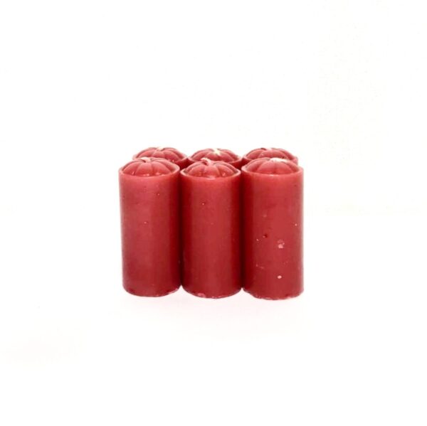 Vela capitolio a 7, paquete de 6 unidades, 3.5x7cm rojo
