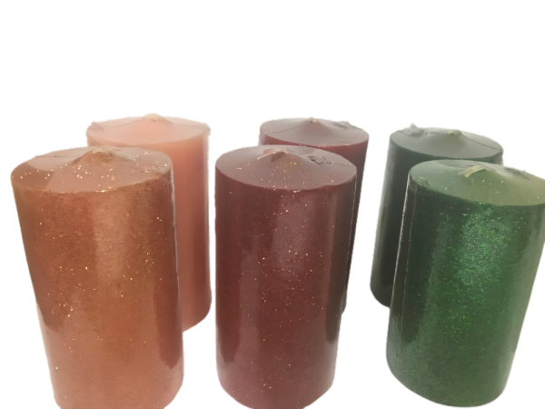 Velas de adviento corona decorada con 1/2 velon, 4 candelas y 1 corona, 5.5x9 cm cada vela